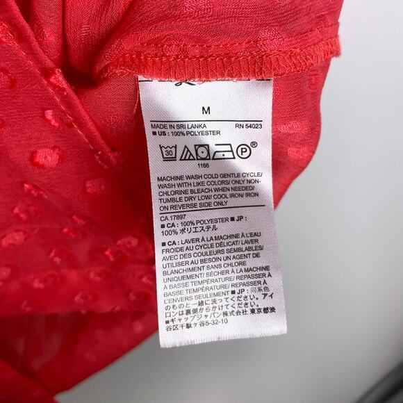 Banana Republic Drapey Classic Textured Blouse‎ in Bright Coral Size Medium - Picture 9 of 10